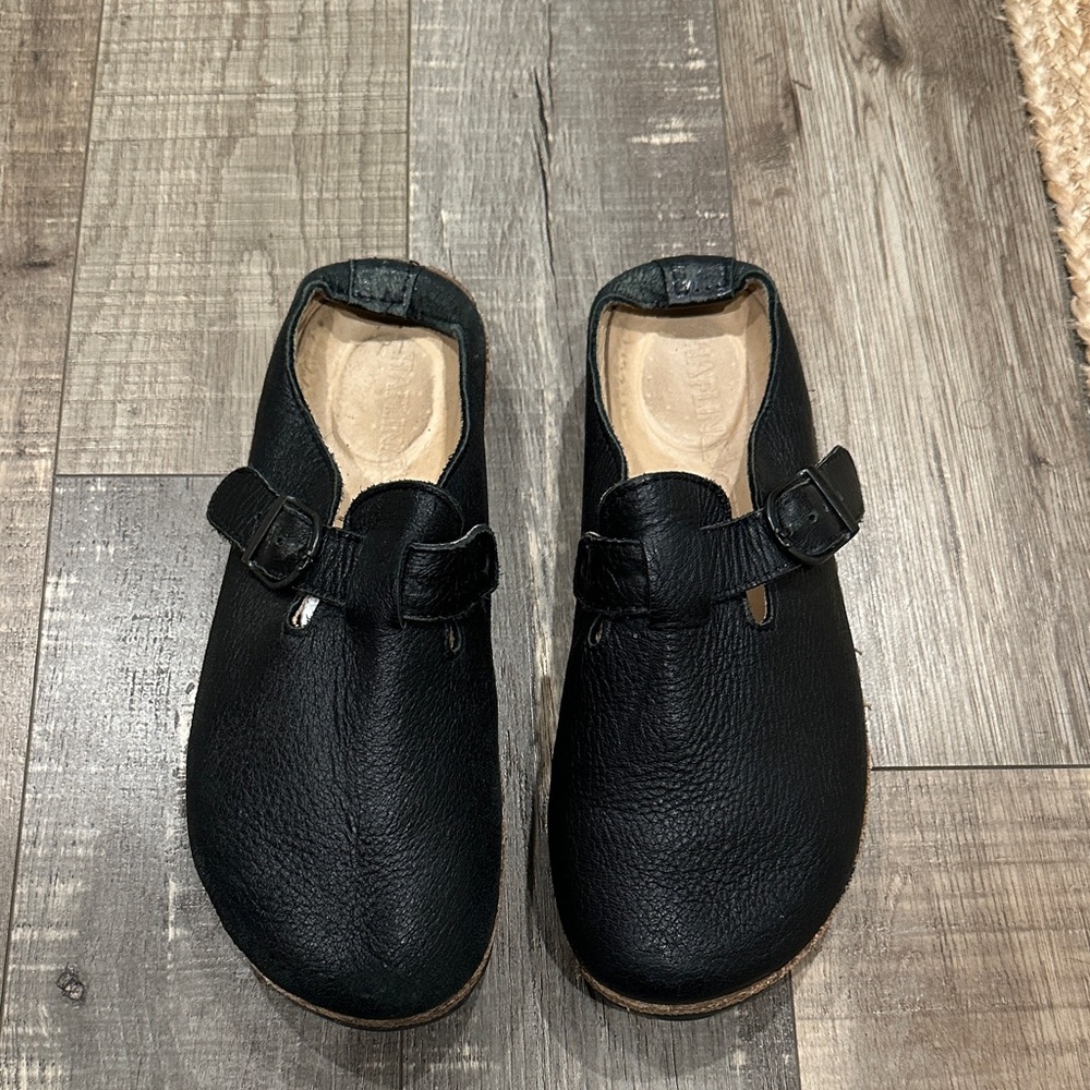 Haflinger black leather slip on shoes size 41